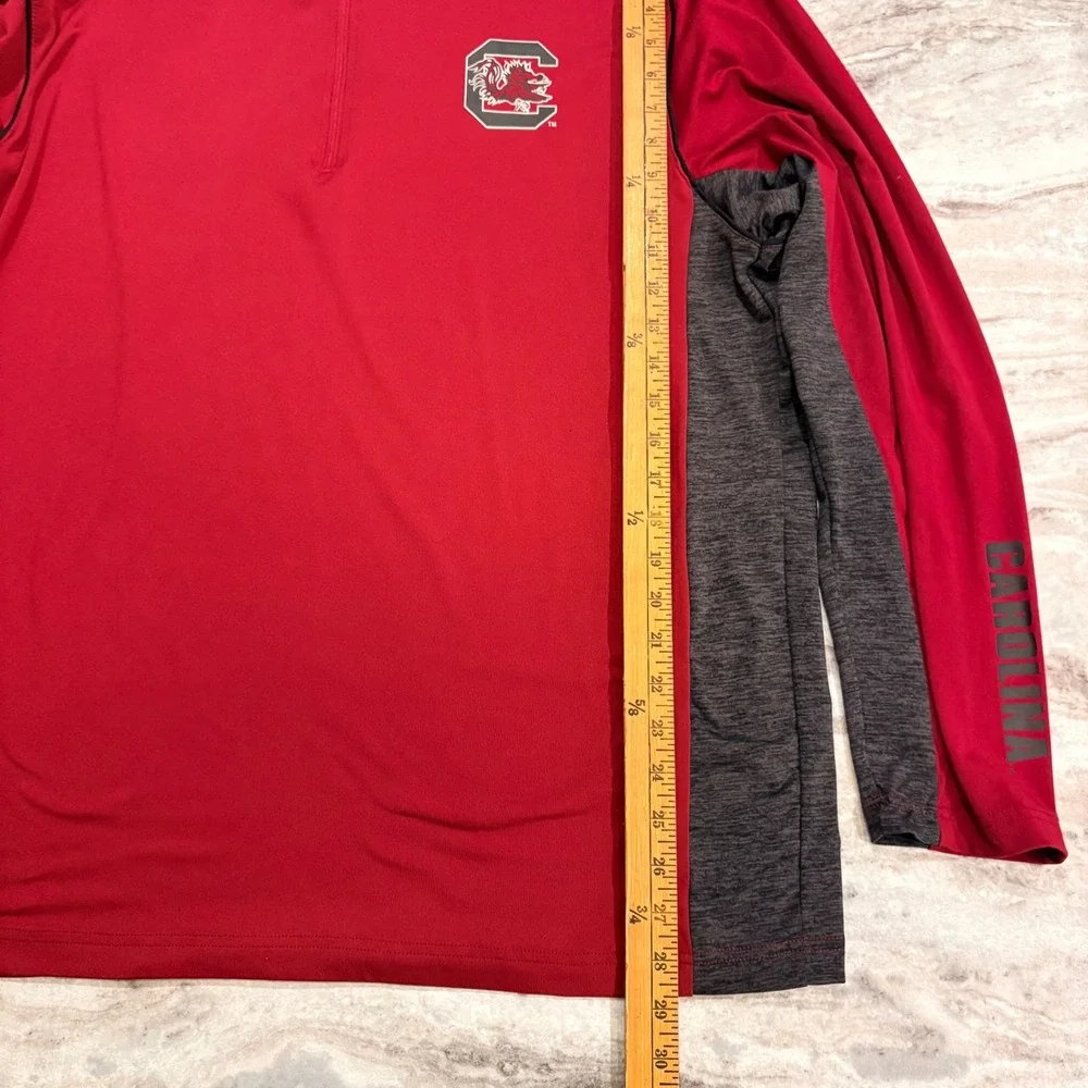 South Carolina Gamecocks Quarter Zip Pullover Shirt Garnet Black Adult‎ XL USC